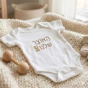 גד גוף לתינוק עם הדפס אישי – בד דו-שכבתי איכותי (כותנה ופוליאסטר) להדפסת סובלימציה ו-DTF.