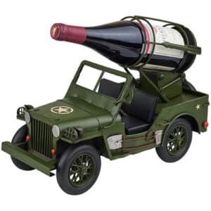 מעמד לבקבוק יין ג'יפ צבאי מתכת