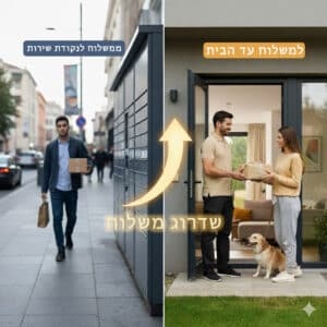 שדרוג מ-משלוח לנקודת שירות ל-משלוח עד הבית