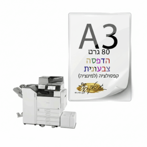 פוסטר A3 מודפס בצבע עם למינציה מבריקה (קפסולציה) להגנה ועמידות, מתאים לשרטוטים.